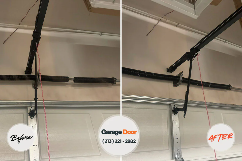 Before and after: garage door repair Fairland, OK